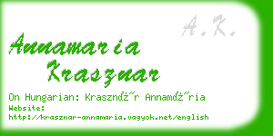 annamaria krasznar business card